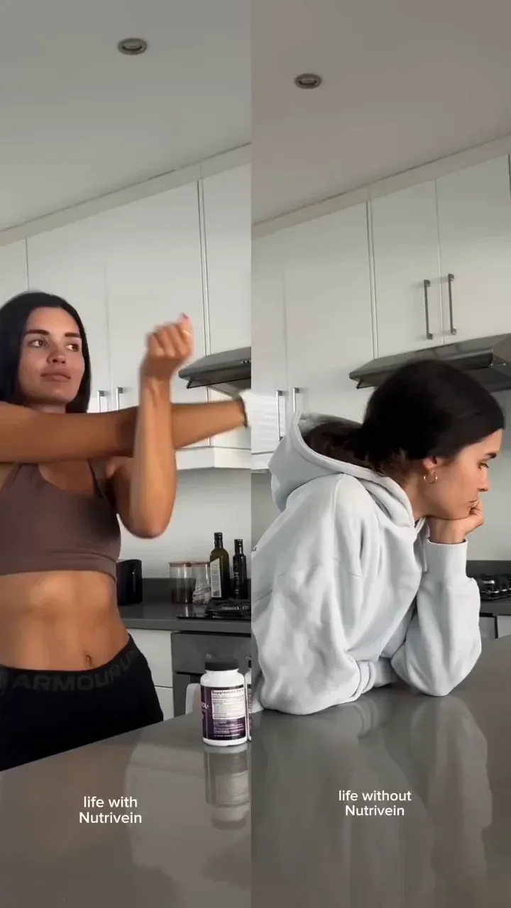 Tela dividida numa cozinha, comparando duas rotinas lado a lado.